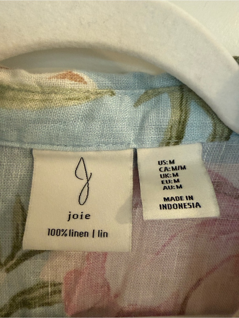 Joie Light Blue Linen Floral Button Down Shirt - Picture 3 of 6